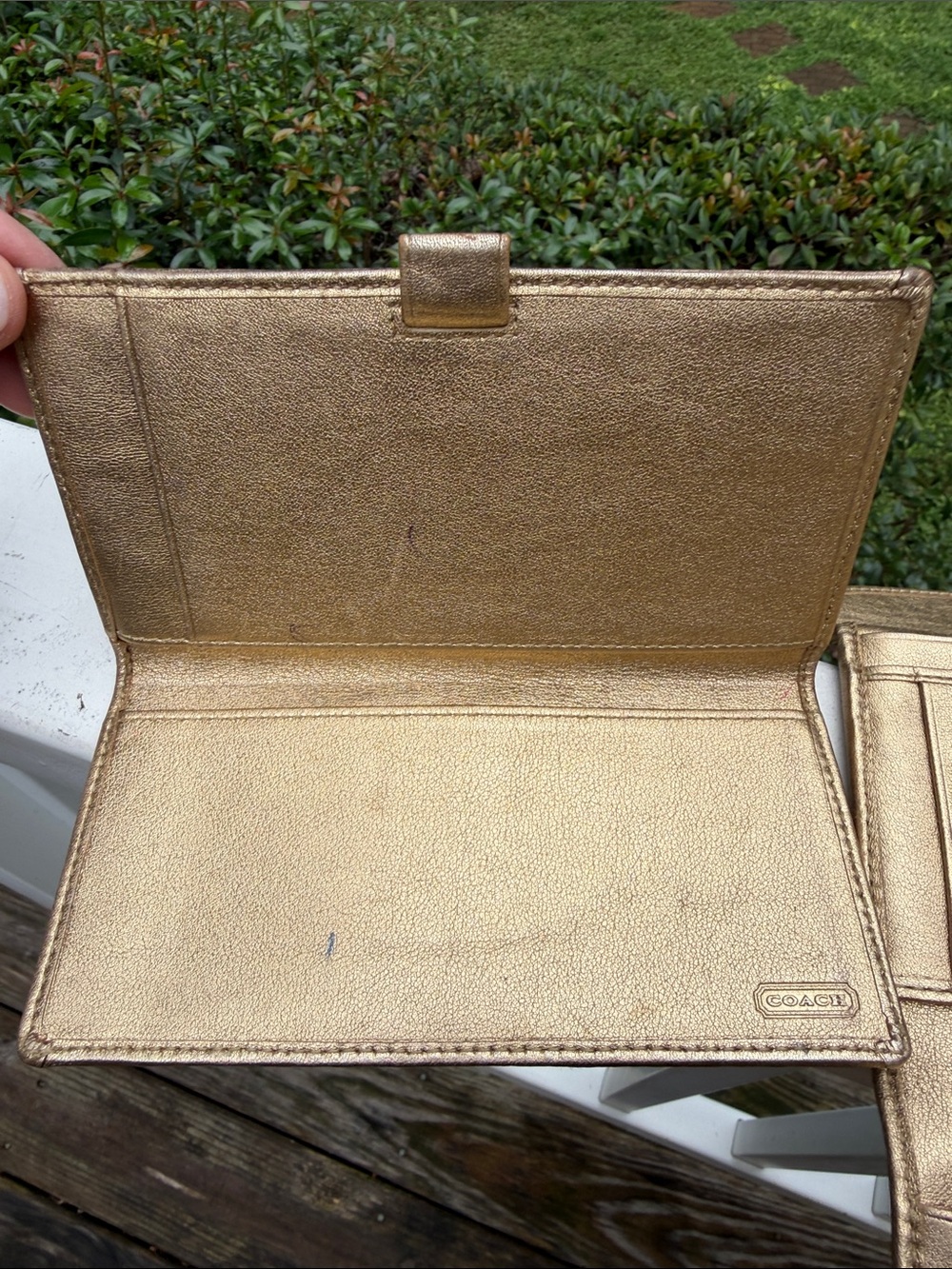 Coach Bleecker Signature Brown Canvas Gold Leather Buckle continental wallet - Picture 13 of 16